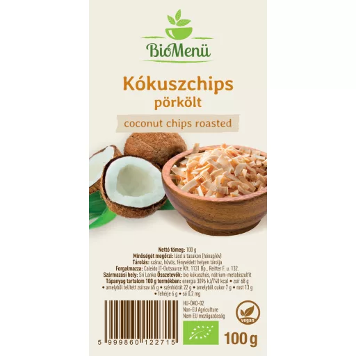 BioMenü BIO KÓKUSZCHIPS pörkölt 100 g címke