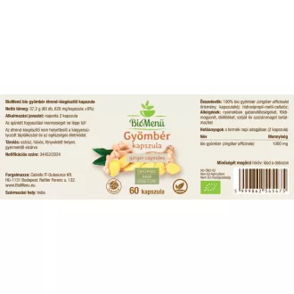 BioMenü BIO GYÖMBÉR kapszula 60 db termékkép