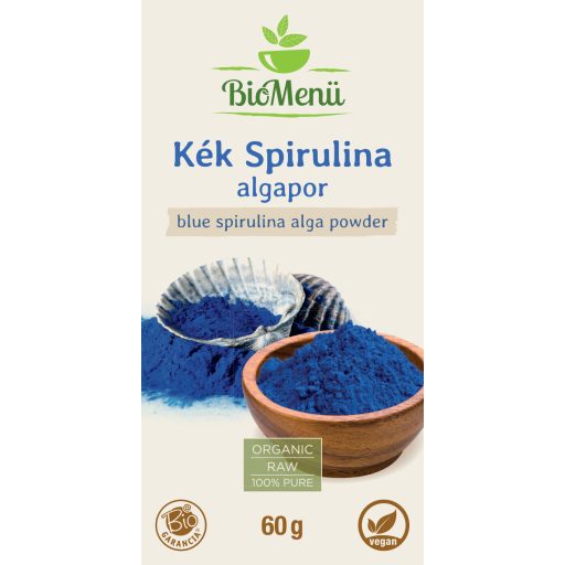 BioMenü BIO KÉK SPIRULINA ALGA por 60 g címke