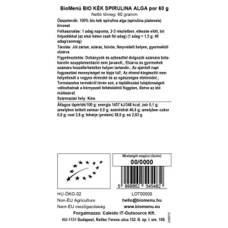 BioMenü BIO KÉK SPIRULINA ALGA por 60 g termékkép