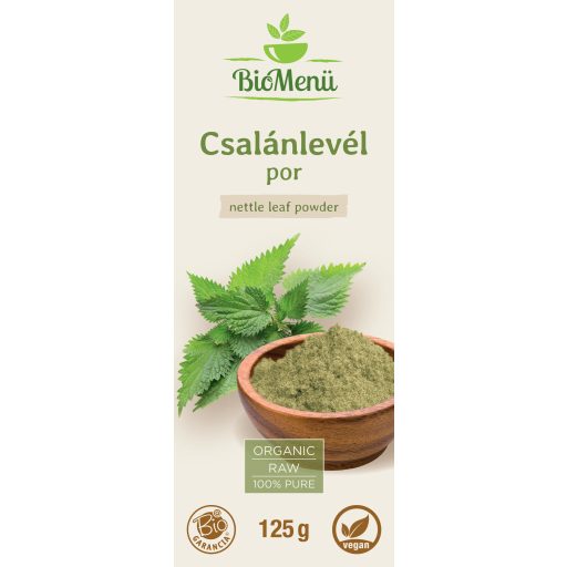 BioMenü BIO CSALÁNLEVÉL por 125 g címke