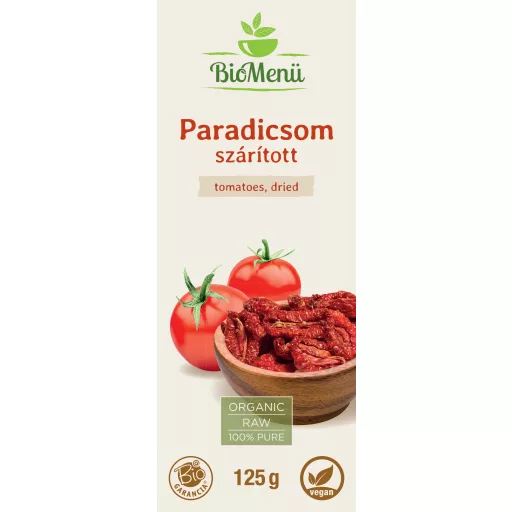 BioMenü BIO PARADICSOM szárított 125 g címke