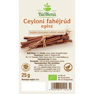 BioMenü BIO CEYLONI FAHÉJRÚD egész 25 g termékkép