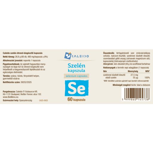 Caleido SZELÉN kapszula 60 db címke