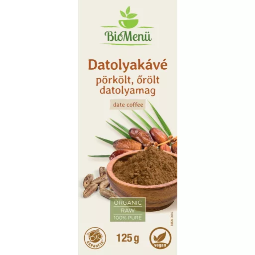 BioMenü BIO DATOLYAKÁVÉ 125 g címke