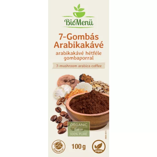 BioMenü BIO 7-GOMBÁS ARABIKAKÁVÉ 100 g címke