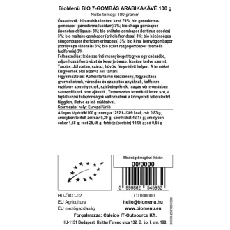 BioMenü BIO 7-GOMBÁS ARABIKAKÁVÉ 100 g termékkép